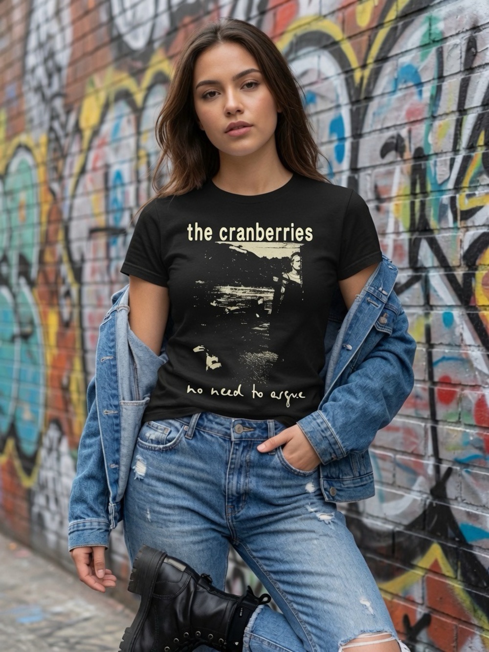 The Cranberries Black Graphic Band T‑Shirt - No Need to Argue Design vintage